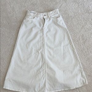 Zara Off-White A-Line Skirt